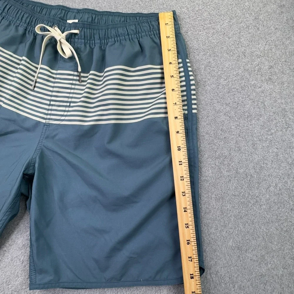 Fair Harbor Swim Trunk Shorts Men's XL Anchor Volley Striped Lined Zip Pocket 8